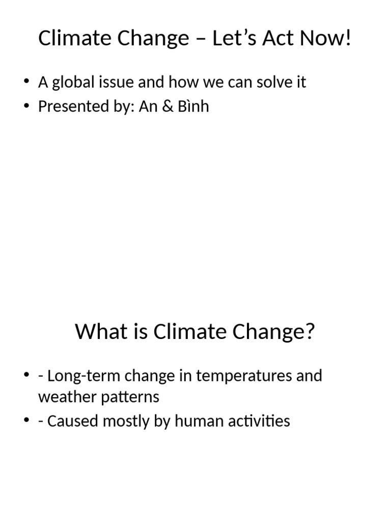 Climate Change Presentation An Binh | PDF