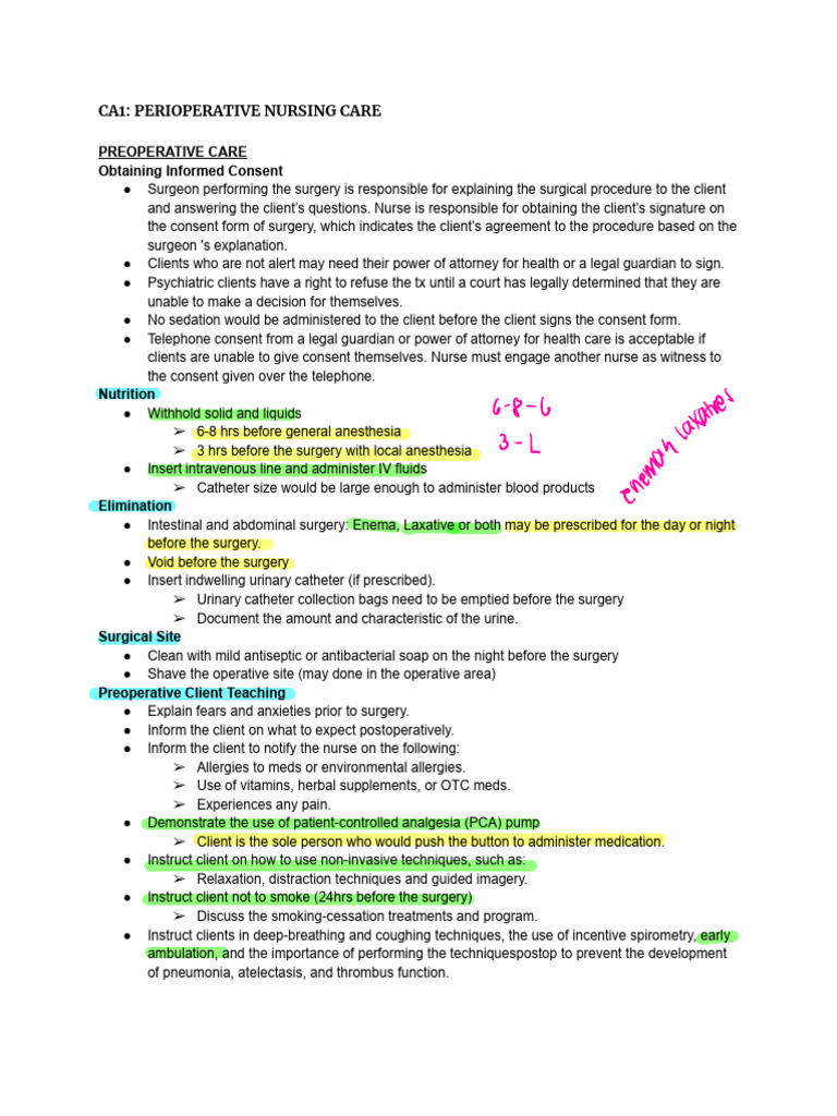 Perioperative Nursing Care Guide | PDF | Surgery | Shock (Circulatory)