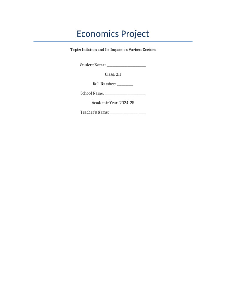 Impact of Inflation on Economy | PDF