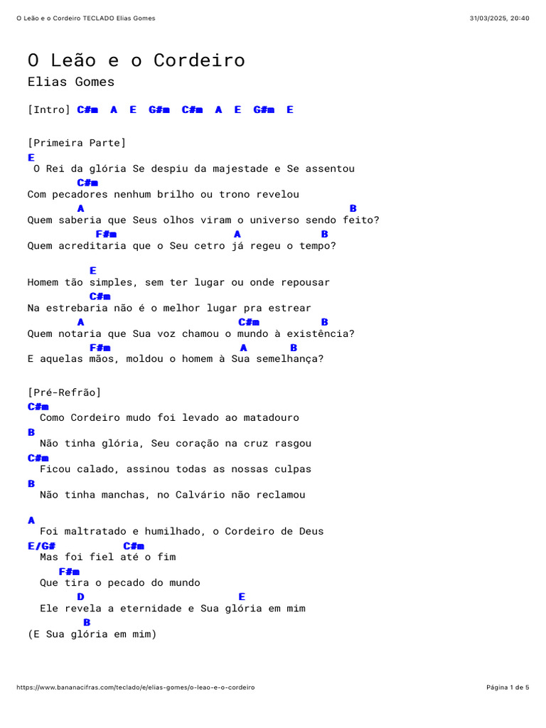 O Leão e o Cordeiro - Elias Gomes | PDF | Pecado | Crença e doutrina ...
