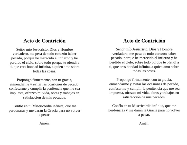 Acto de Contrición Católico | PDF