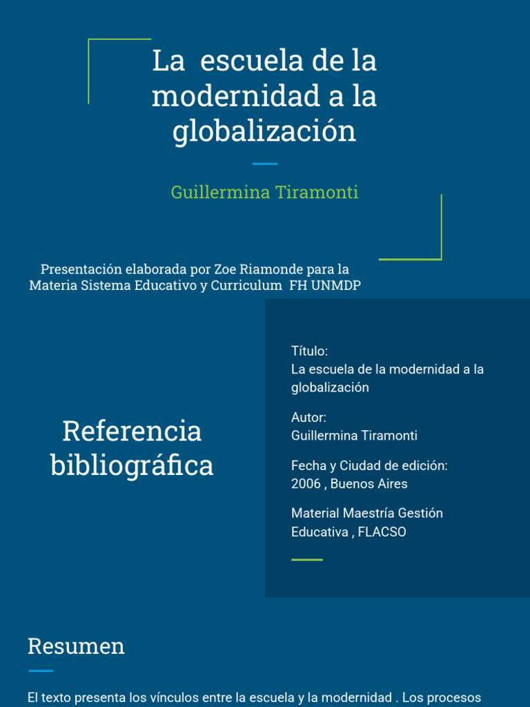 Escuela: De la Modernidad a la Globalización | PDF | Modernidad ...