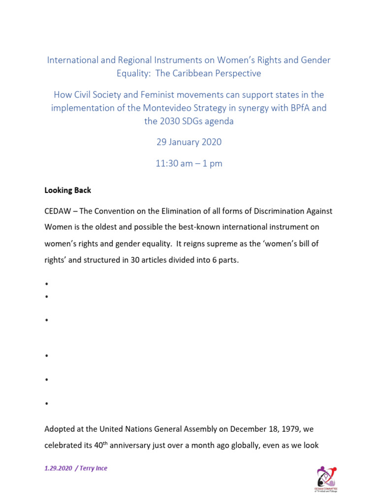 International and Regional Instruments On Womens Rights and Gender ...