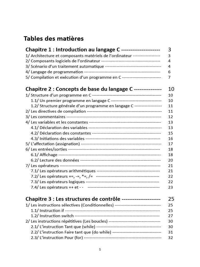 Introduction au langage C et programmation | PDF | Programme ...