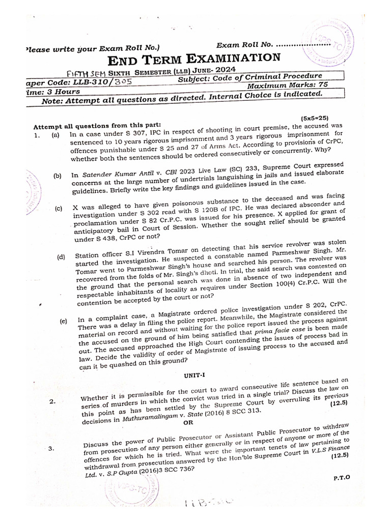 Code 305 Code of Criminal Procedure I | PDF
