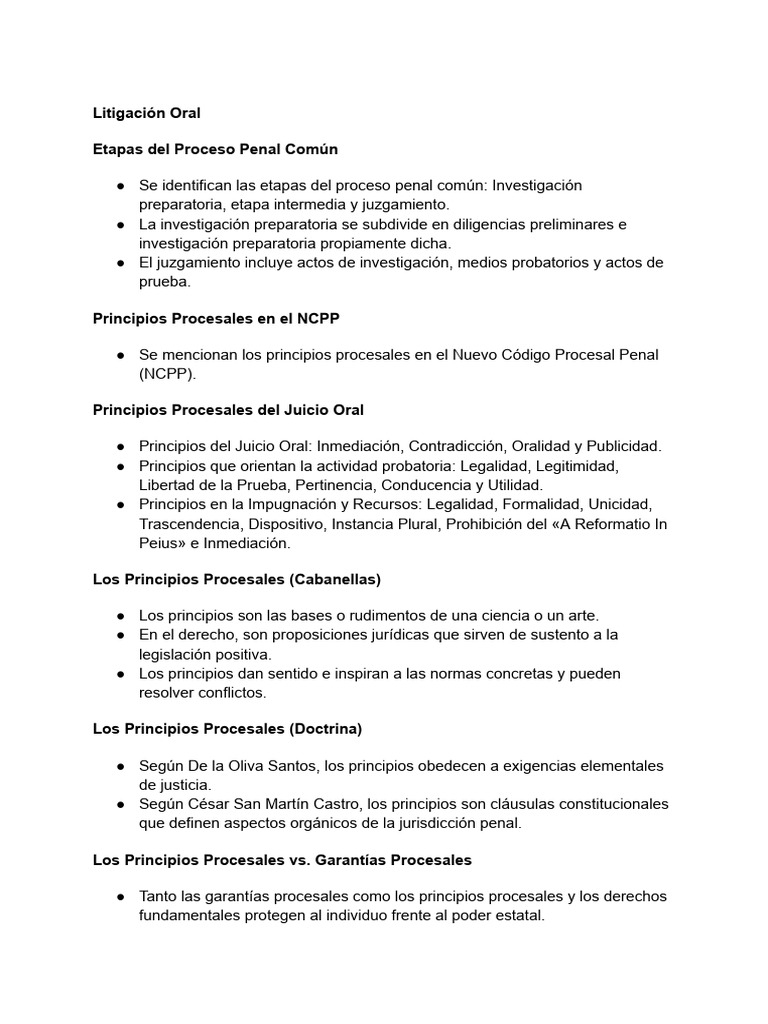 Etapas y Principios del Proceso Penal | PDF | Evidencia (ley) | Debido ...