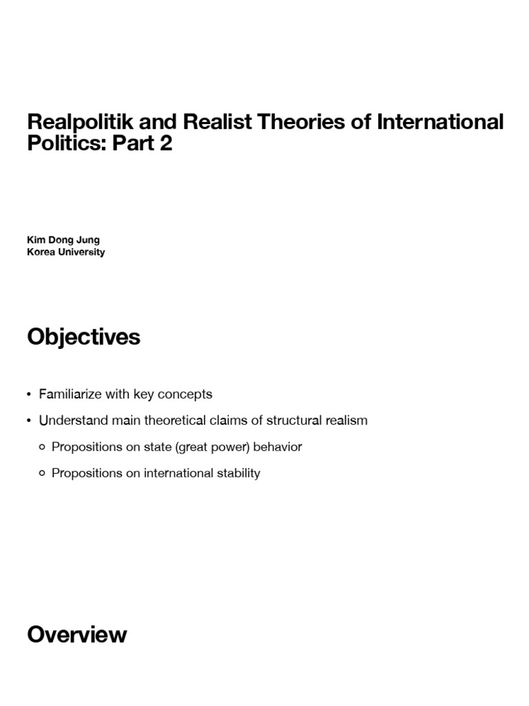Structural Realism in International Politics | PDF | Polarity ...