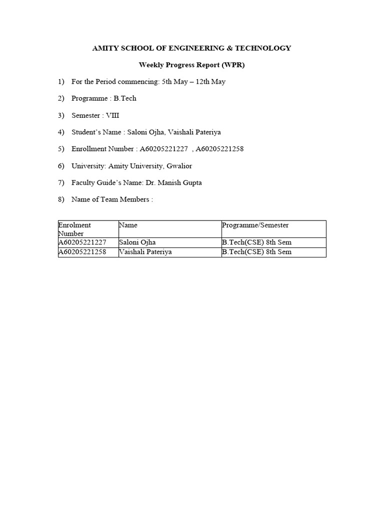 B.Tech Project Progress Report: LMS Development | PDF
