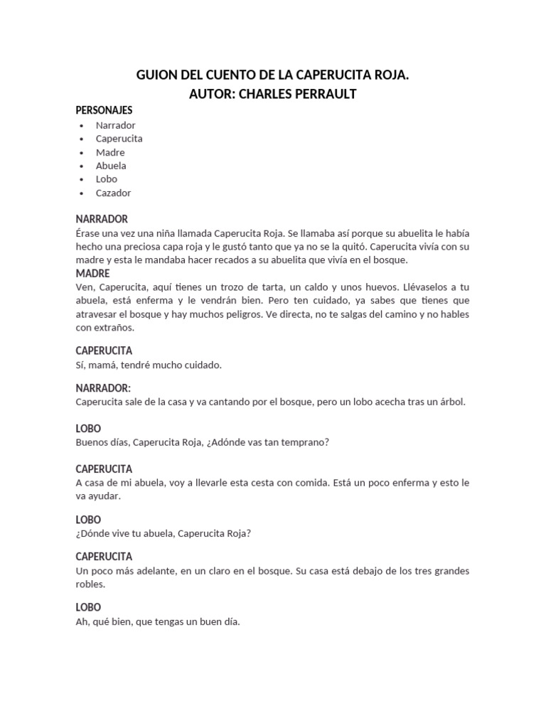 Actividades de Caperucita Roja para Primer Grado | PDF | Caperucita ...