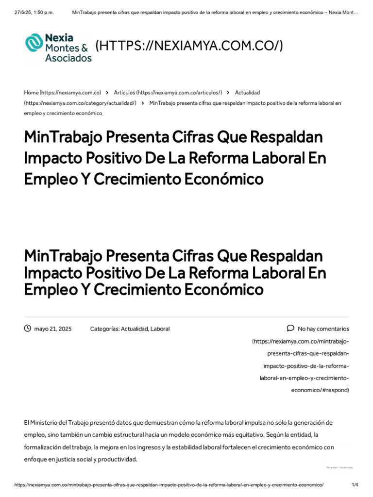 Impacto de la Reforma Laboral en Empleo | PDF | Empleo | Economias