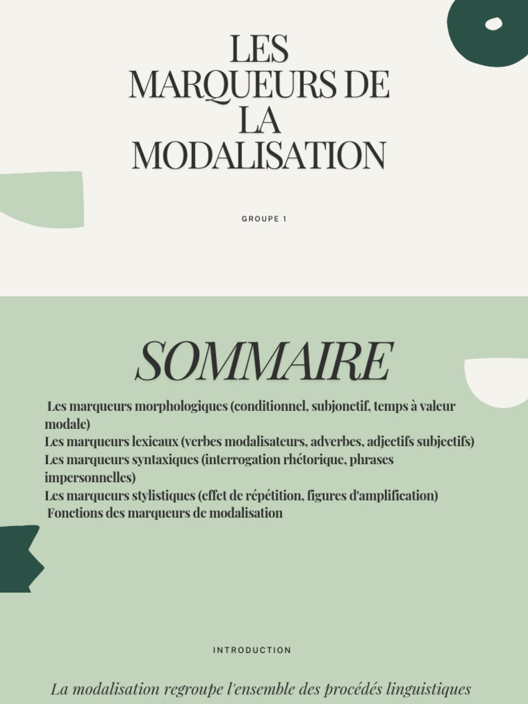 Marques de modalité en linguistique | PDF | Morphologie (linguistique ...