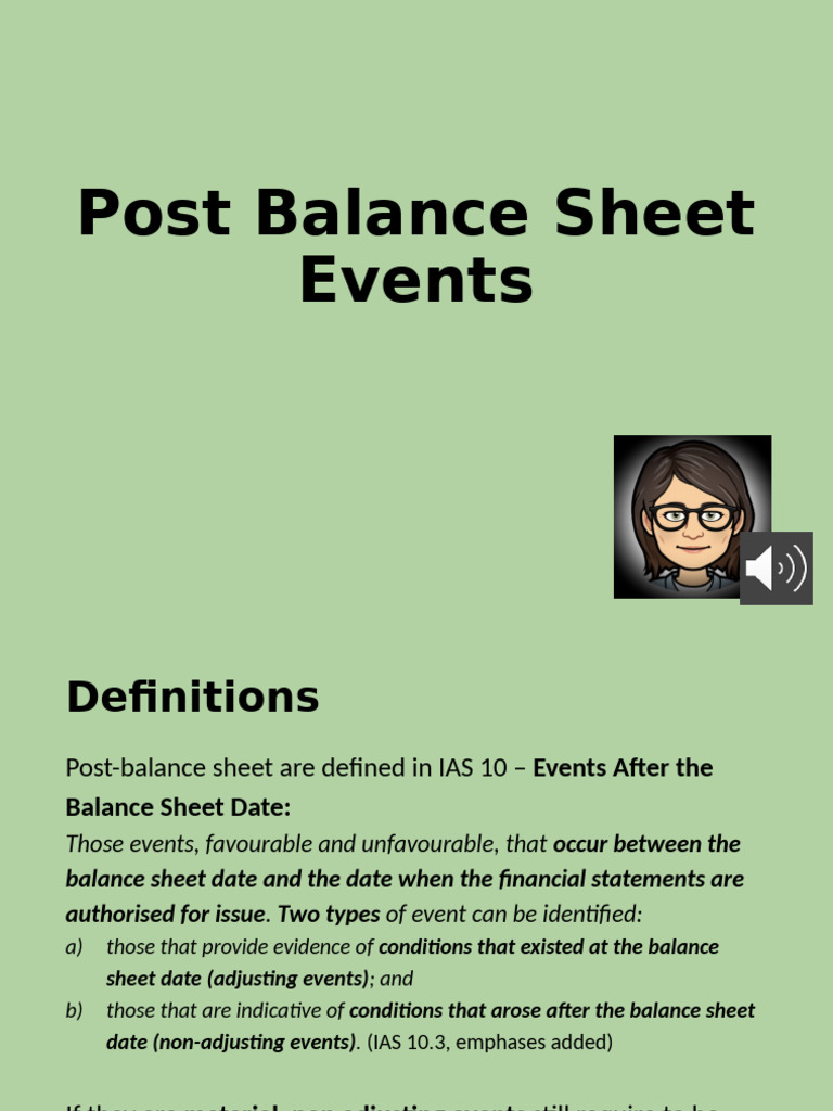 Session 9 Post Balance Sheet Events | PDF | Auditor's Report | Audit