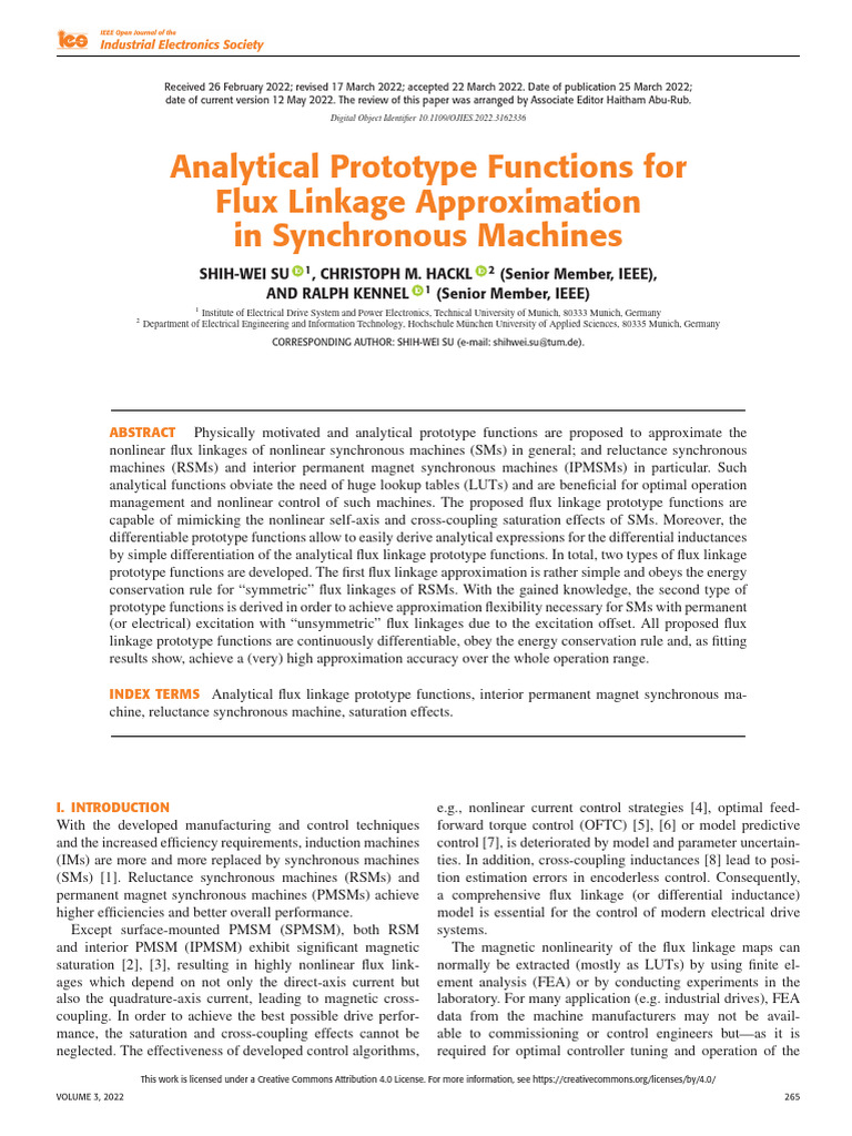 Flux Linkage Functions for Synchronous Machines | PDF | Inductance ...