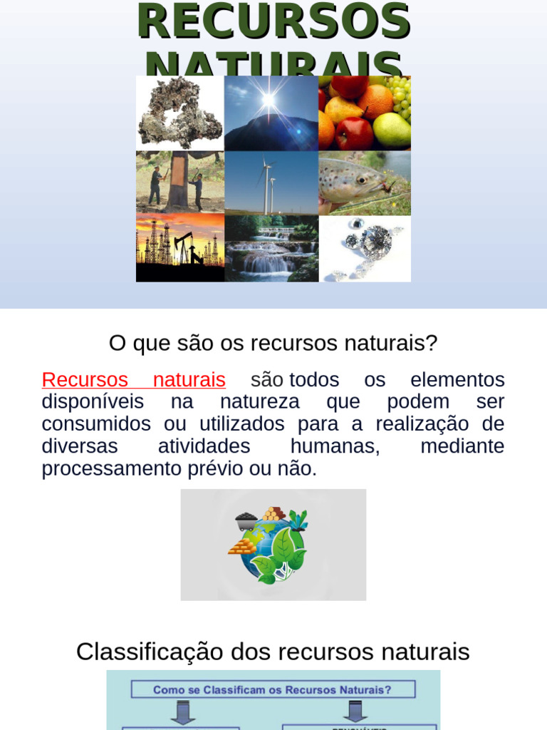 Classificação de Recursos Naturais | PDF | Água | Biodiversidade