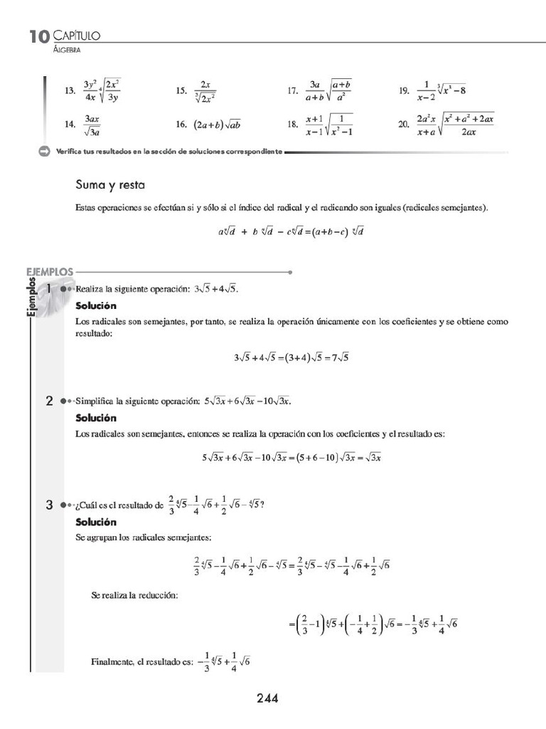 Operaciones Con Radicales Pdf
