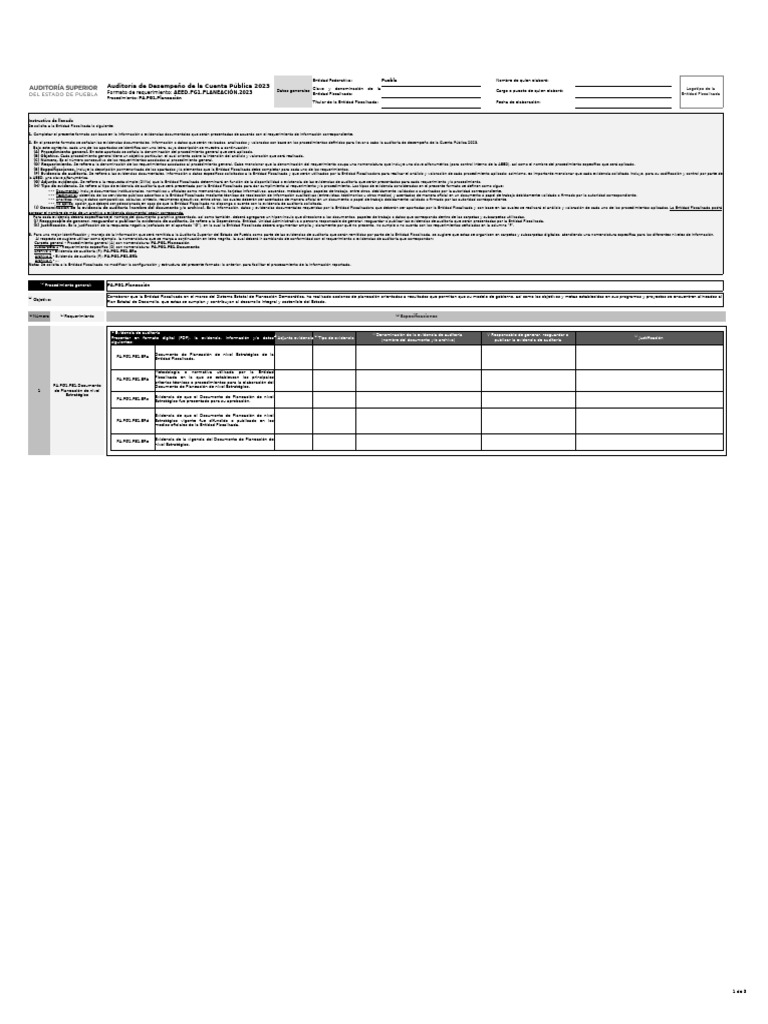 Aeed PG1 Planeación 2023 | PDF | Planificación | Auditoría