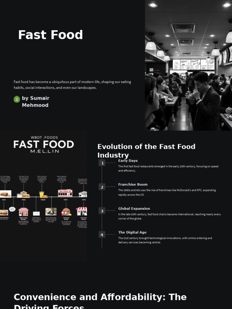 Evolution and Impact of Fast Food | PDF | Fast Food | Sustainability
