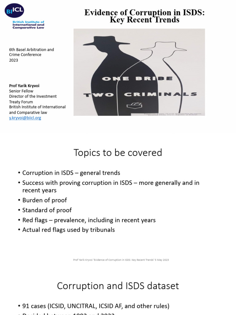 Evidence of Corruption in ISDS Key Recent Trends | PDF | Burden Of ...