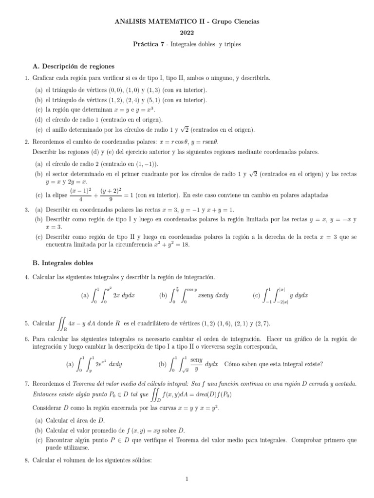 AM II - 2da Parte TPs | PDF | Integral | Geometria clasica