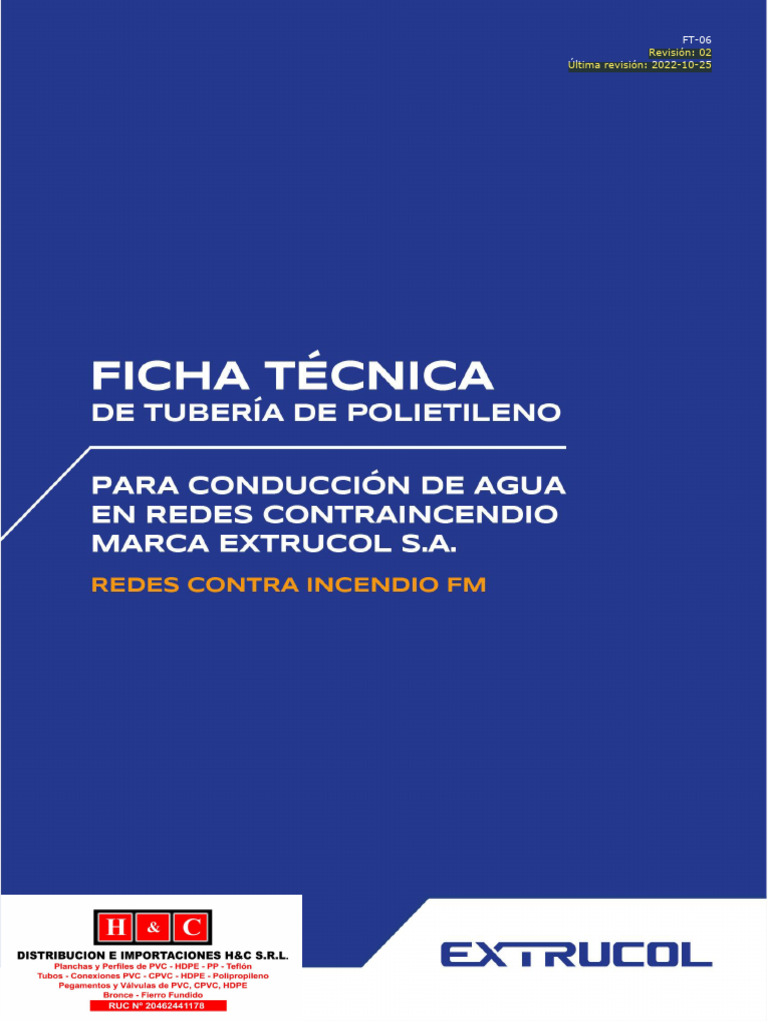 Ficha Técnica Tubería HDPE FM 1613 | PDF | Tubería (transporte de fluidos)