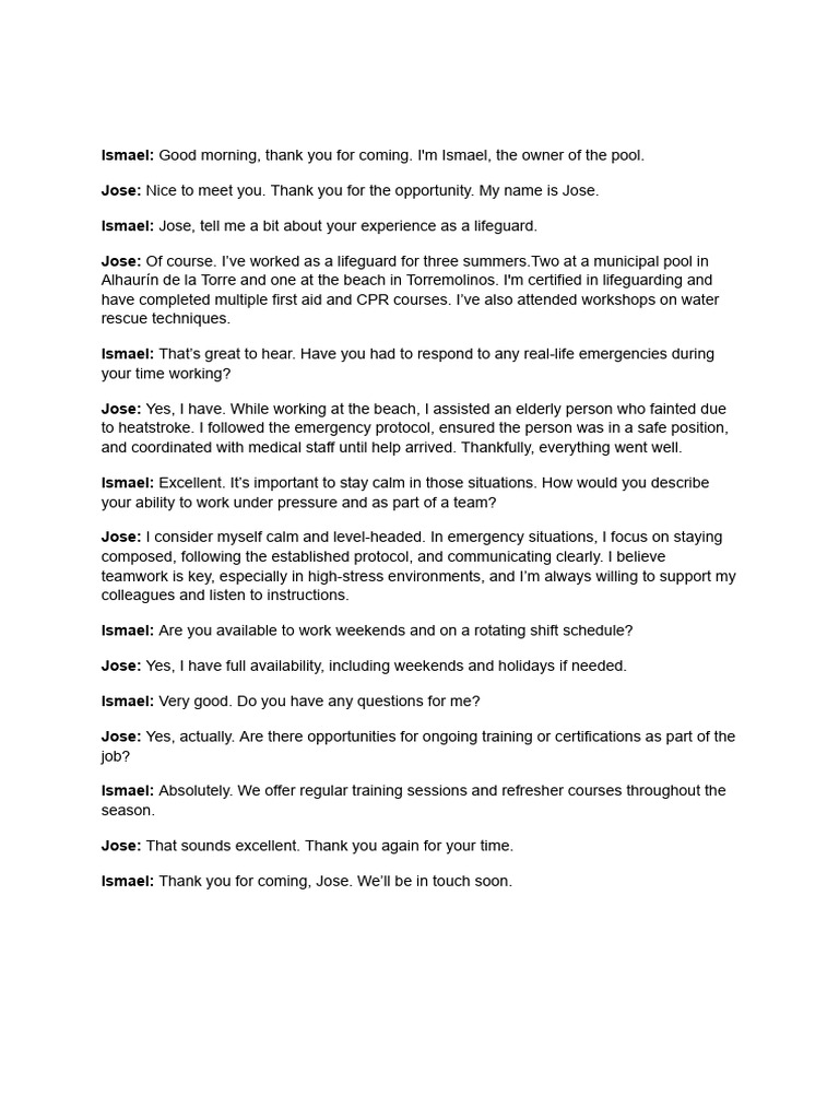 Lifeguard Interview Insights and Experience | PDF