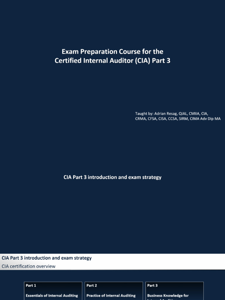 Certified+Internal+Auditor+ +part+3+ +Full+Course | PDF