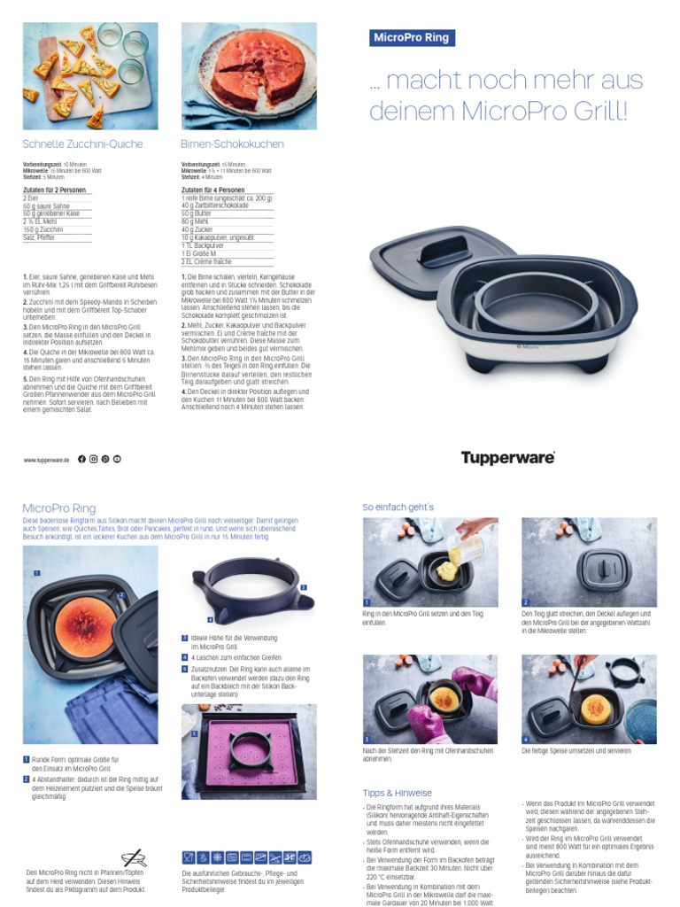 Tupperware Rezeptideen MicroPro Ring | PDF
