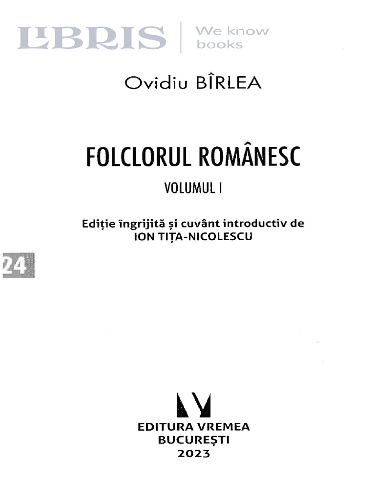 Folclorul Românesc - Vol. 1 | PDF