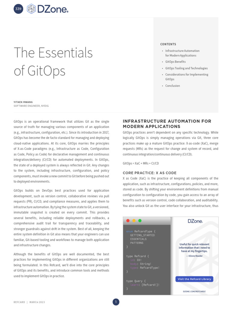 House Dzone Refcard 339 Essentialsofgitops 2023 | PDF | Version Control ...