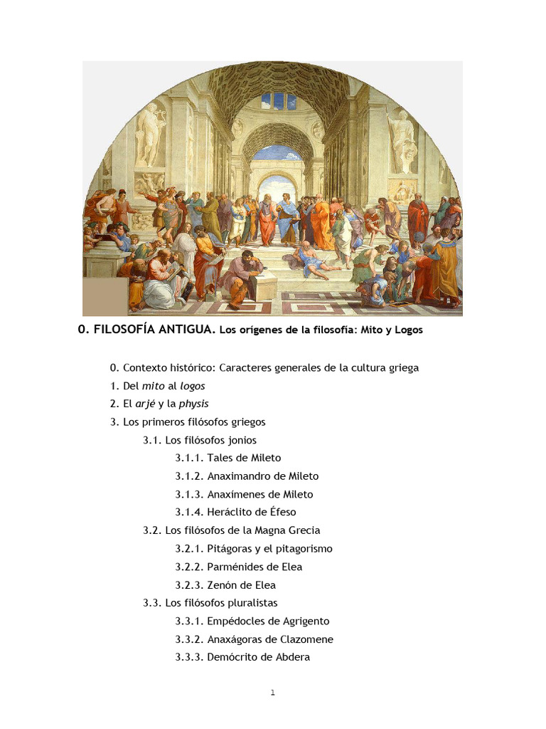 Tema 1. Los Orígenes de La Filosofía | PDF | Filosofía griega antigua ...