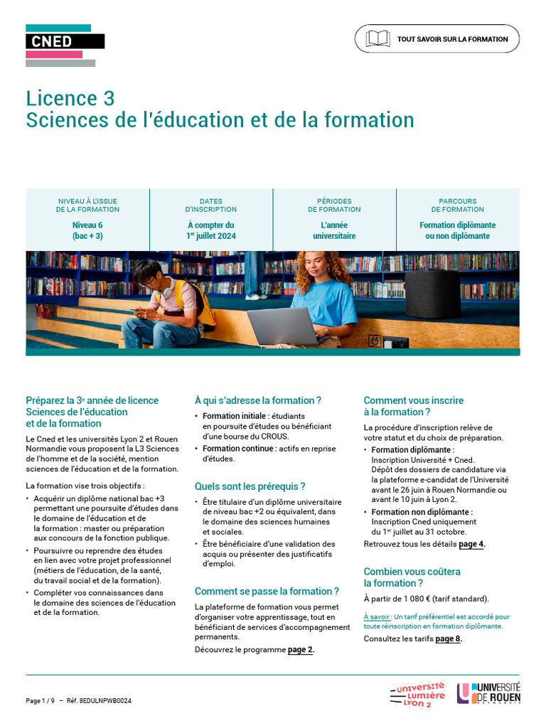 Licence 3 en Éducation à Distance | PDF | Formation à distance ...