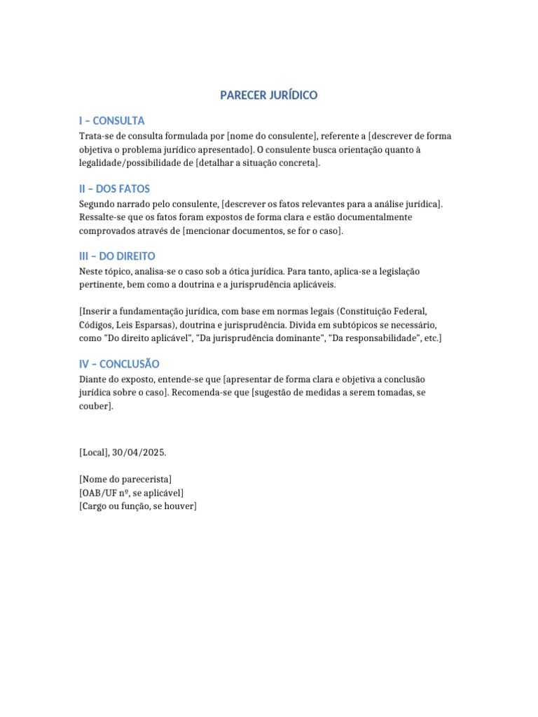Modelo de Parecer Jurídico Pronto | PDF