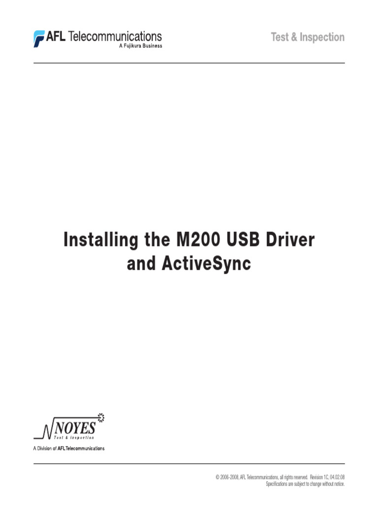 M200 USB Driver Installation Guide | PDF