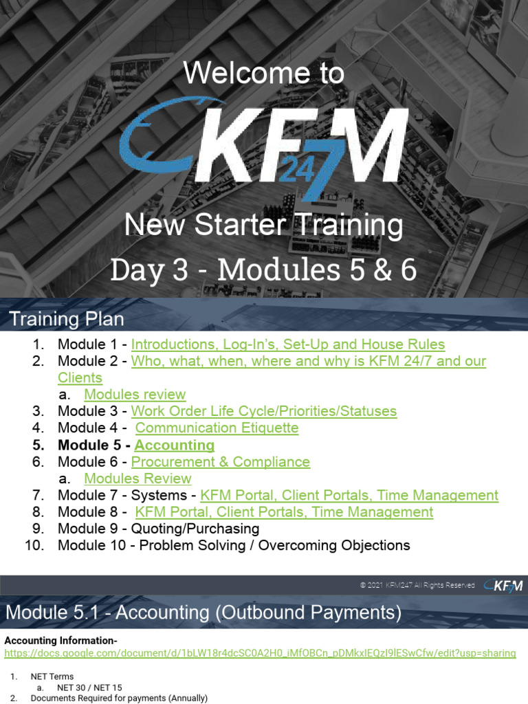 KFM 24/7 New Starter Training Modules | PDF | Insurance | Sweatshop