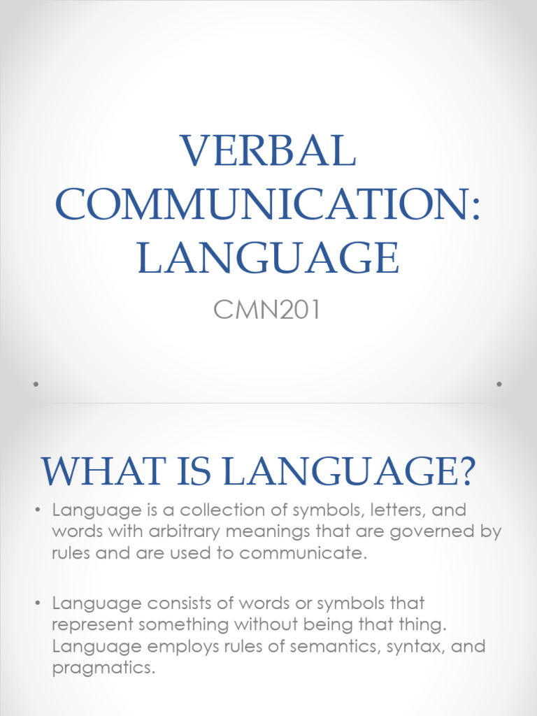 Verbal Communication Essentials | PDF