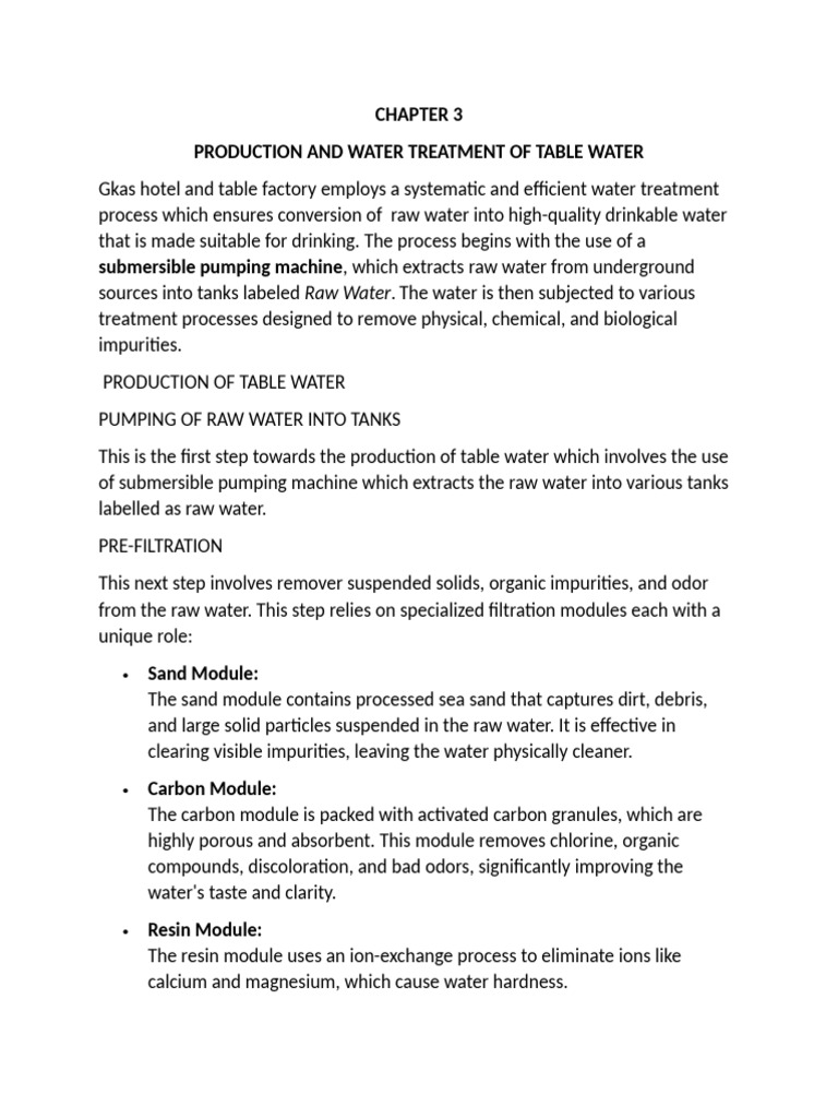 Production and Water Treatment | PDF | Water Purification | Membrane