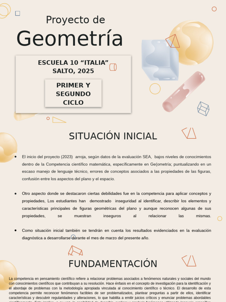 Proyecto de Geometría 2025 en Escuela 10 | PDF | Geometría | Ángulo