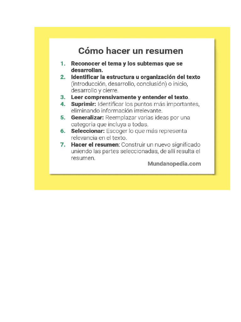 Como hacer un resumen | PDF