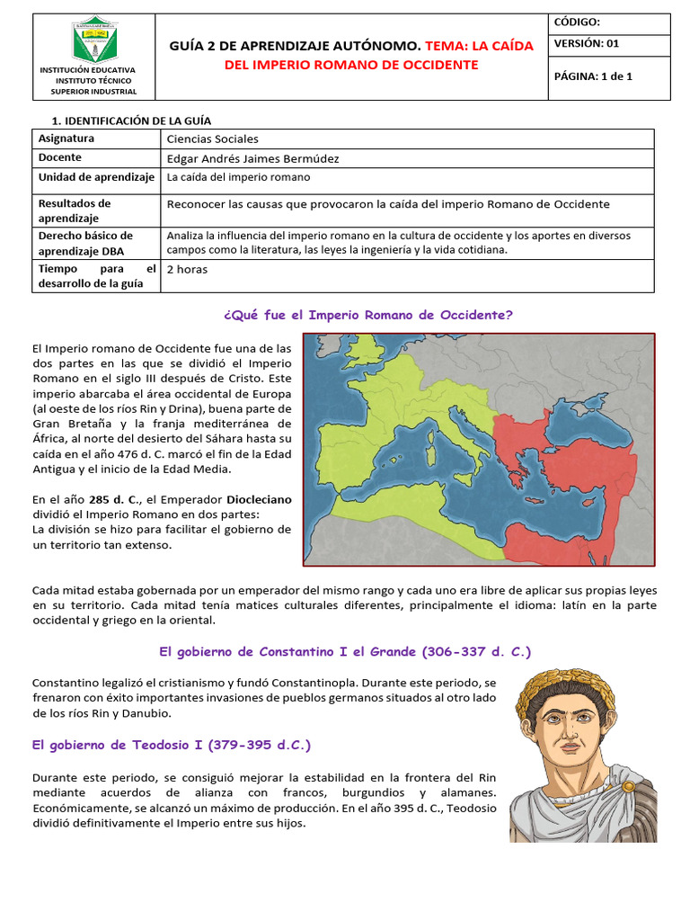 Causas de la caída del Imperio Romano | PDF | imperio Romano | Europa ...