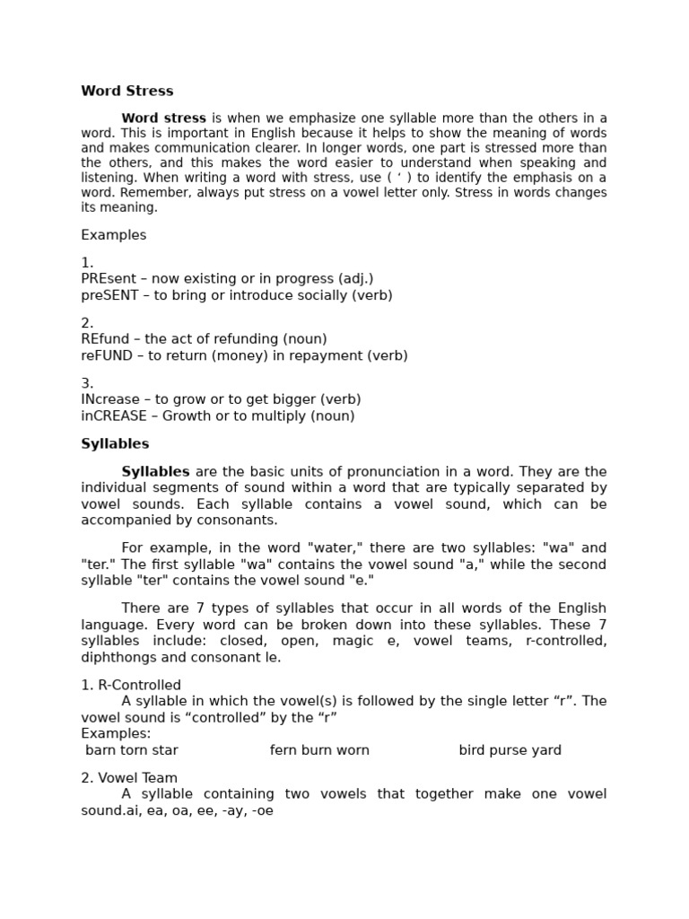 Inbound 2834322497711496997 | PDF | Stress (Linguistics) | English Language