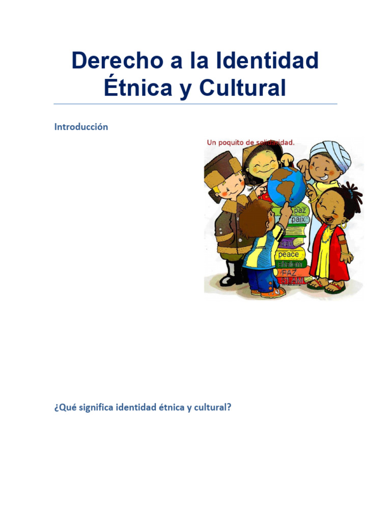 Derecho a la Identidad Étnica y Cultural | PDF | Etnicidad ...