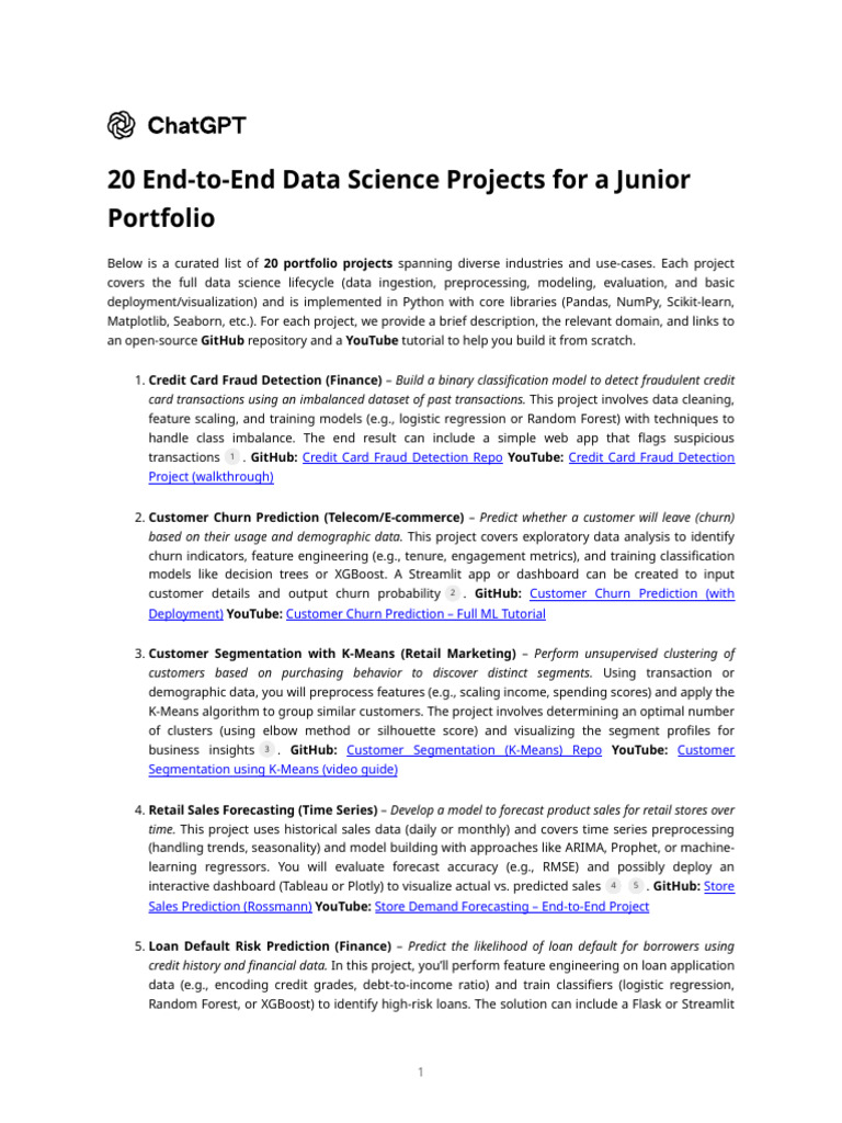 End-to-End Data Science Projects Guide | PDF | Time Series ...