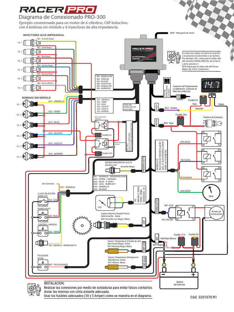 Diagrama de Conexionado PRO-300 | PDF | Electricidad