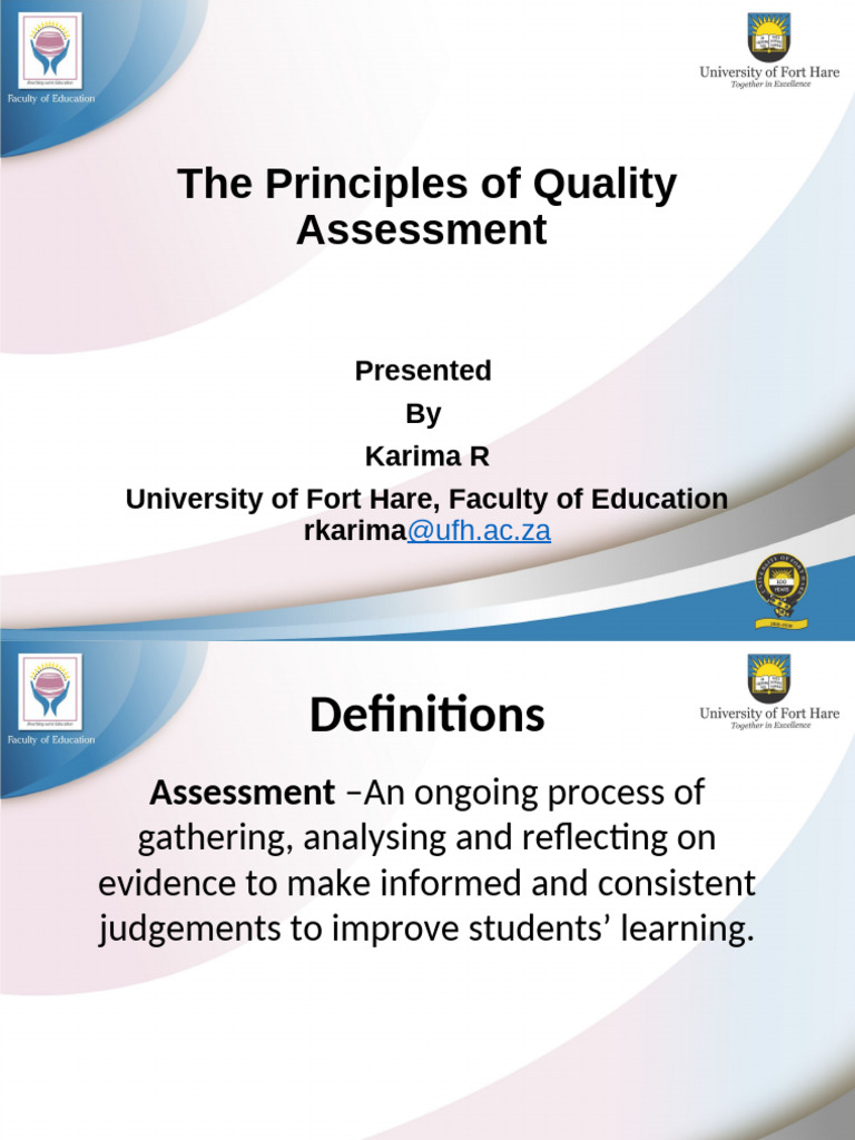 Principles of High-Quality Assessment | PDF | Educational Assessment ...