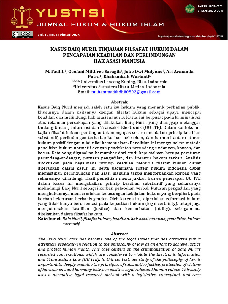 Filsafat Hukum dan Kasus Baiq Nuril | PDF
