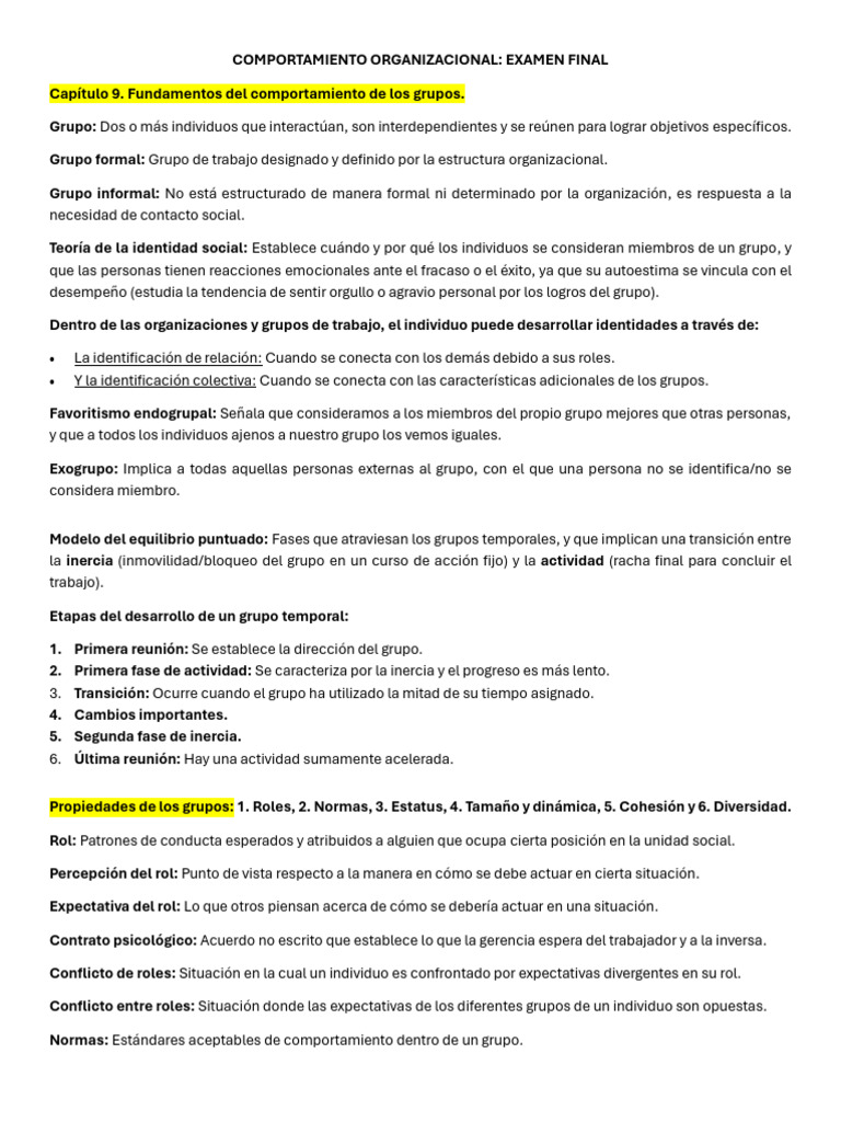 Fundamentos del Comportamiento Grupal | PDF | Poder (social y político ...