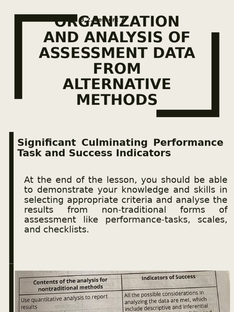 Analyzing Alternative Assessment Data | PDF | Likert Scale | Learning