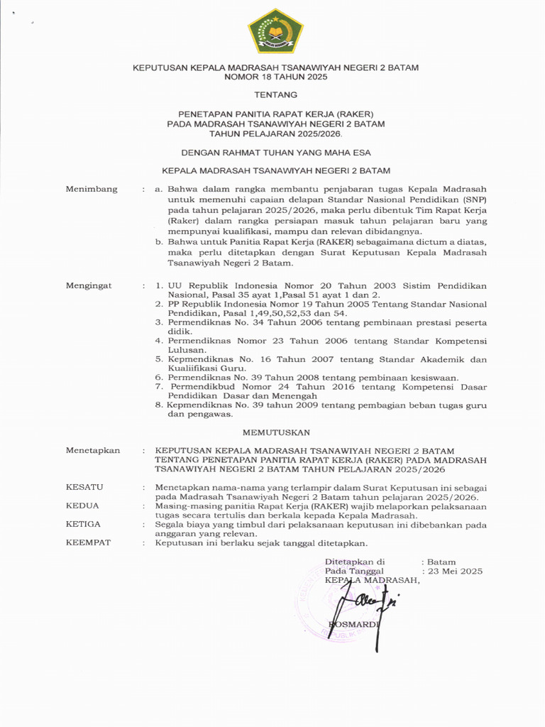 SK Panitia Raker20250526 - 07112102 | PDF