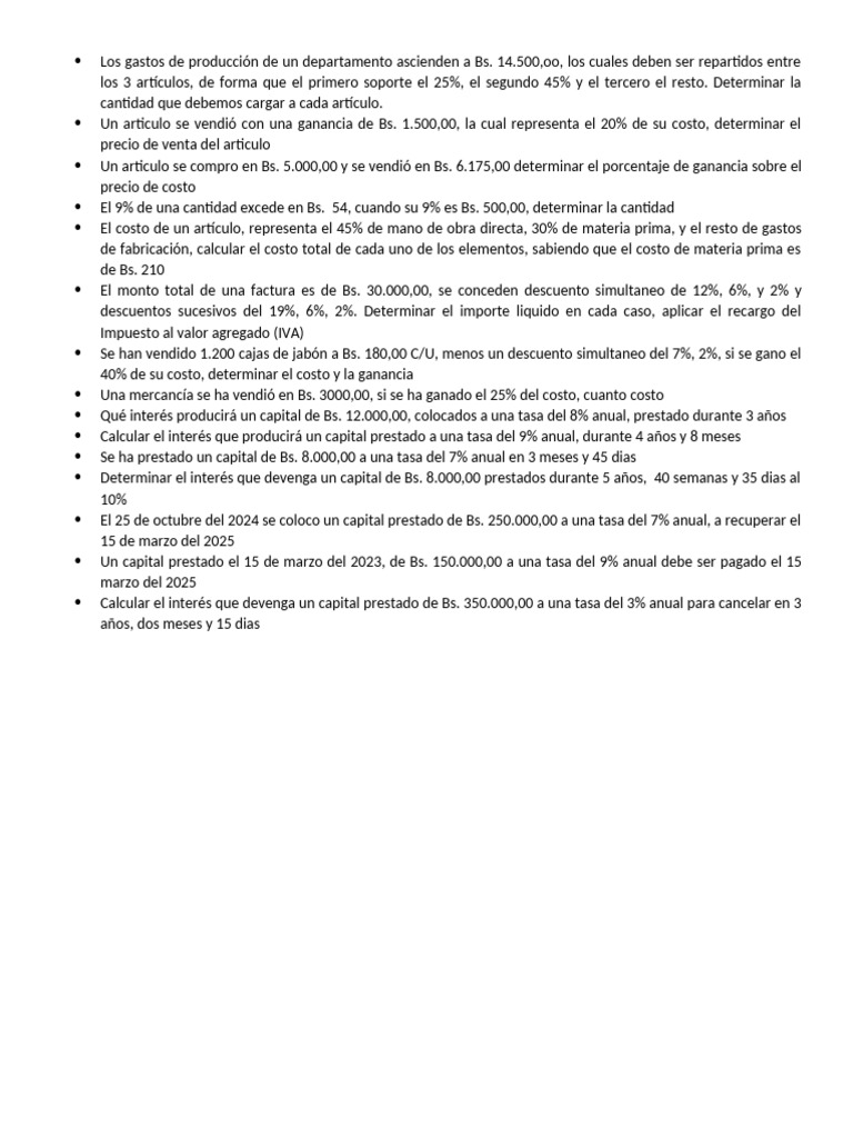 Ejerciios de Interes y Descuento | PDF