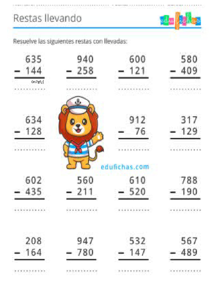 Practicamos Las Restas Llevando | PDF